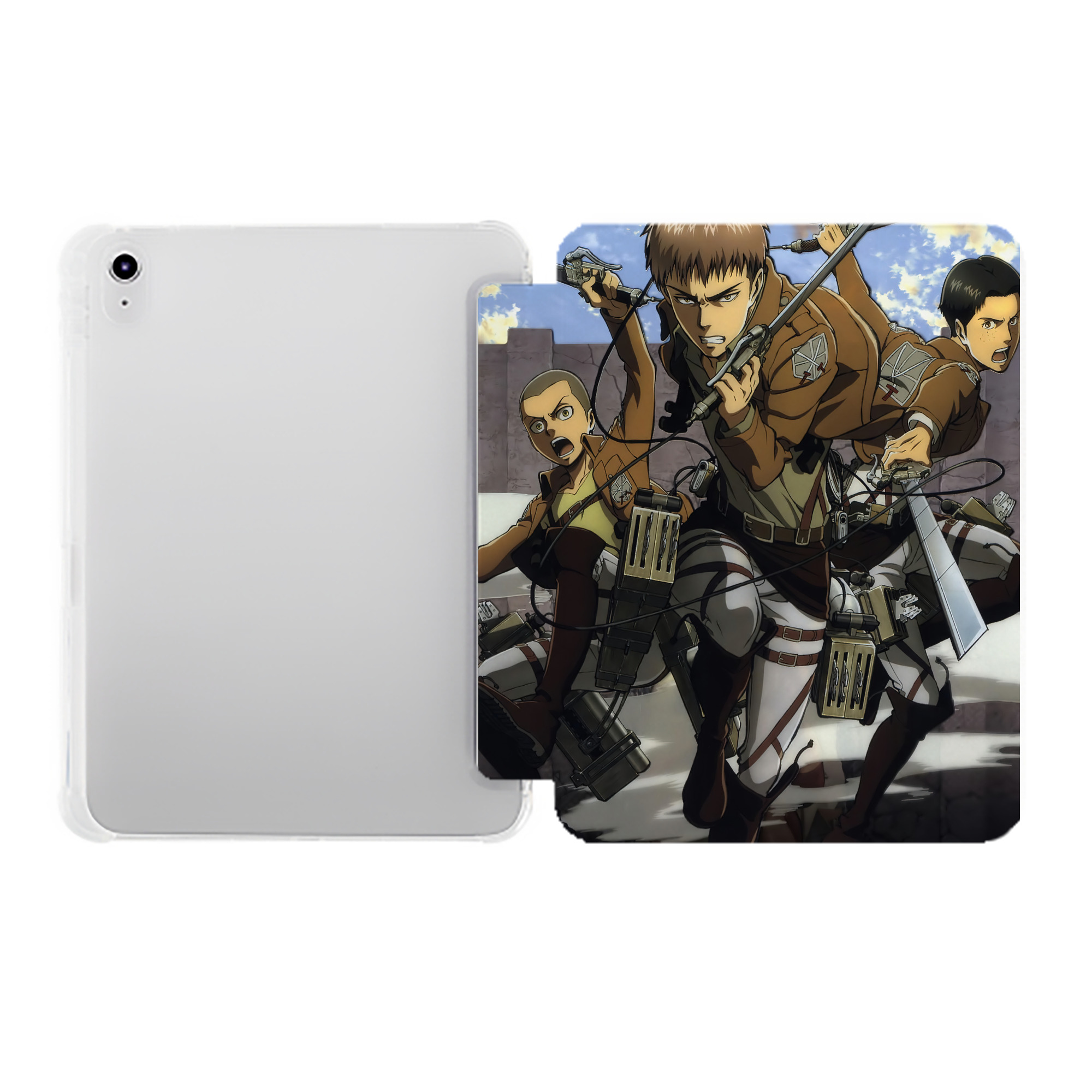 （画像用） 進撃の巨人 Attack on Titan IPad ケース ペン収納付き 三つ折りスタンド PUレザー×シリコン 対応機種9.5/10.5/10.9インチ
